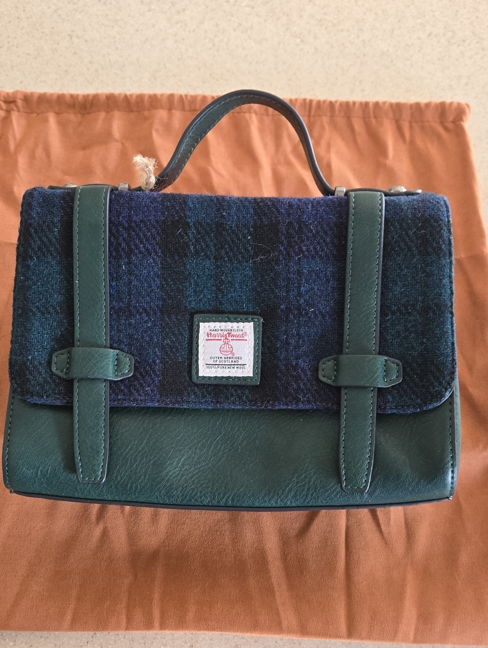 NWT Harris Tweed Green & Navy Islander Purse